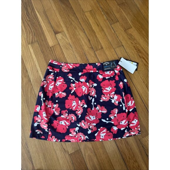 Callaway Women's Golf Skort TrueSculpt Opti-Dri Navy/Red/Wht Print Size M - Picture 2 of 6
